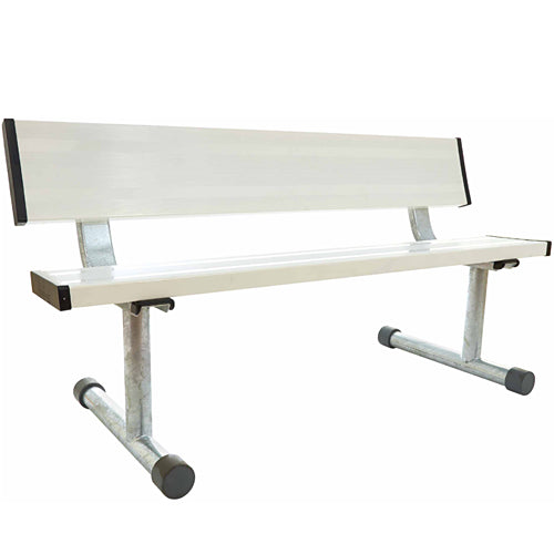 Edwards 5' Aluminum Bench with Back - White