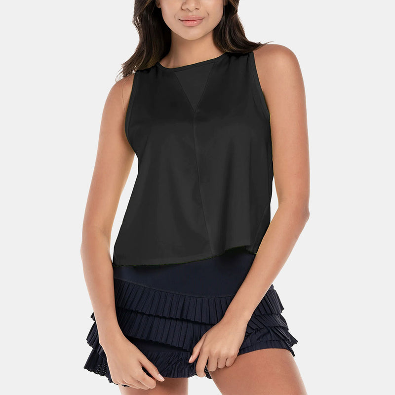 Lucky in Love Pleats Please Tank Women's